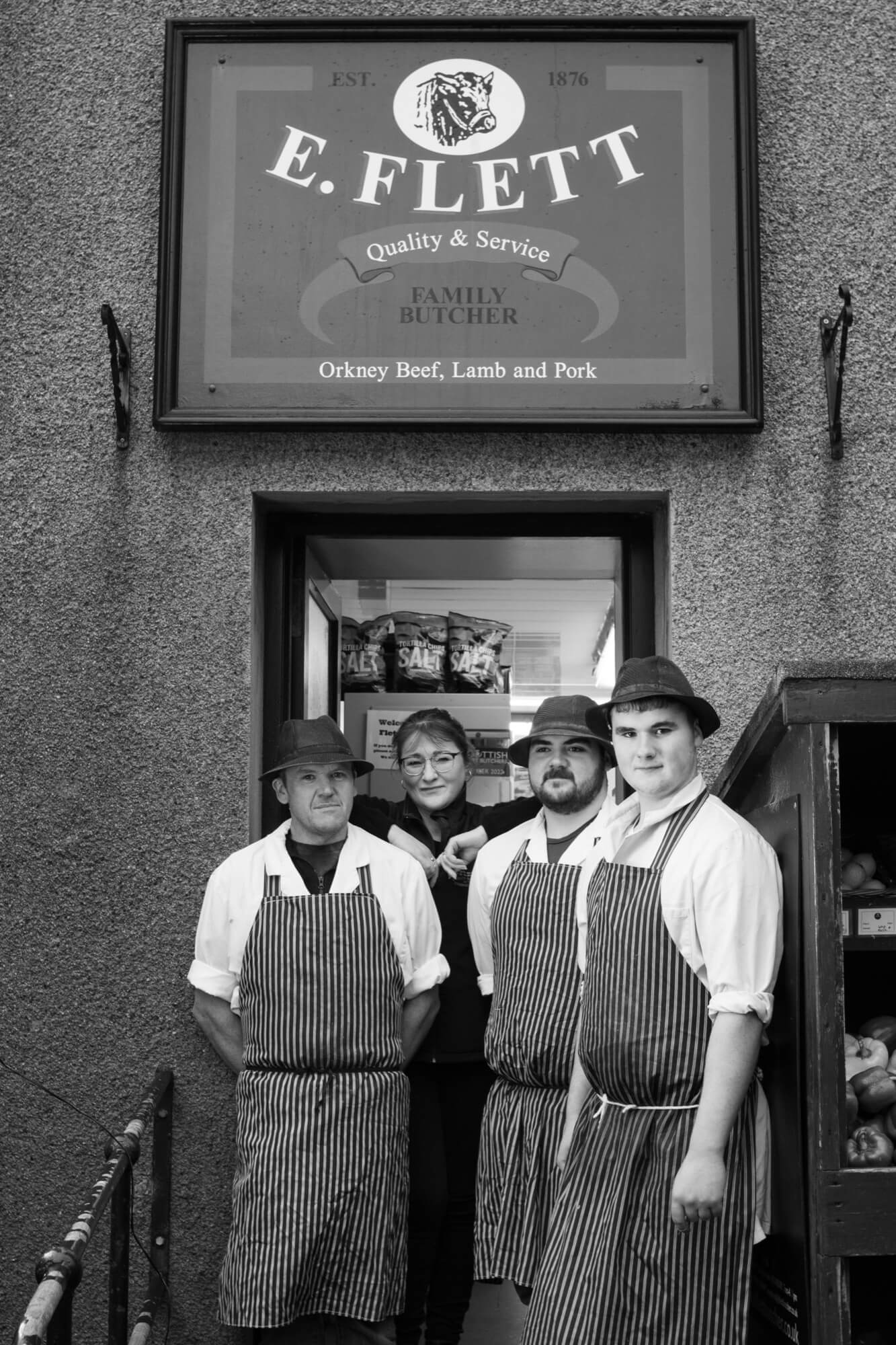 Still family owned business, John Park whose father Ally is pictured on the left, with his wife and sons, Janette, Erik and Alistair Park.